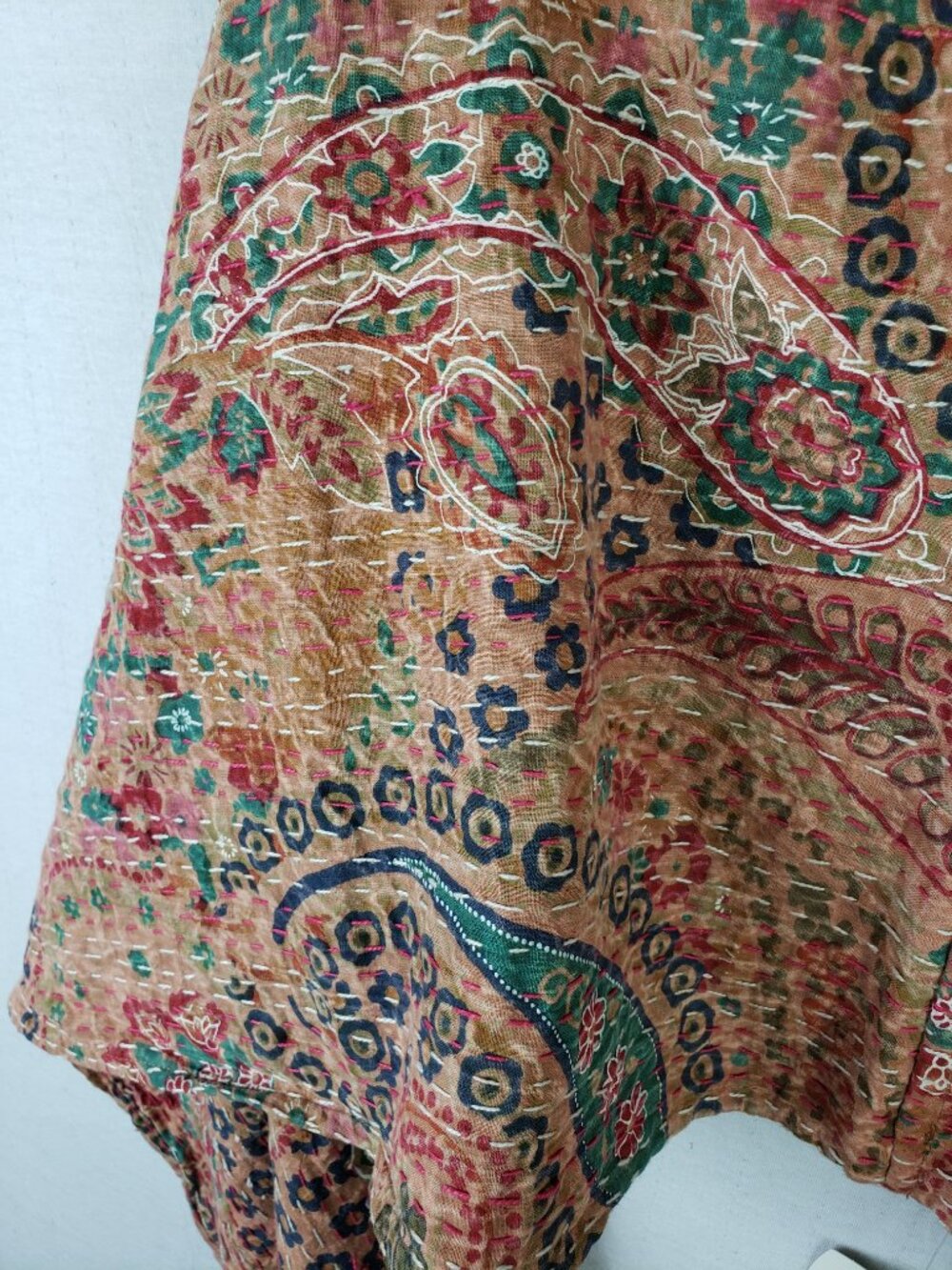 NWT World Market Infinity Scarf Shawl Paisley Embroidered Cotton Bohemian Ethnic - Picture 9 of 9
